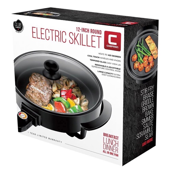 Chefman Other - Chefman Electric Skillet 12 Inch Round Frying Pan with Non Stick Coating